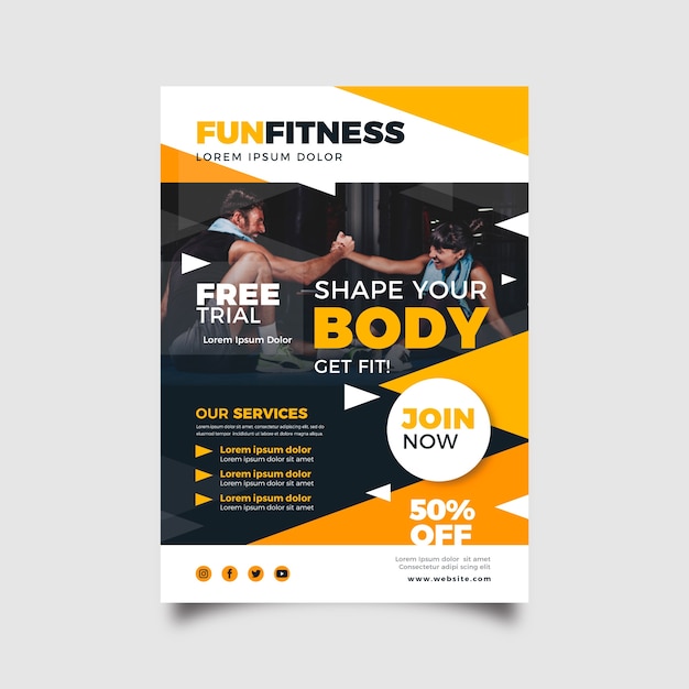 Free vector sport brochure template concept