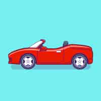 Free vector sport car cartoon vector icon illustration. transportation object icon concept isolated premium vector. flat cartoon style
