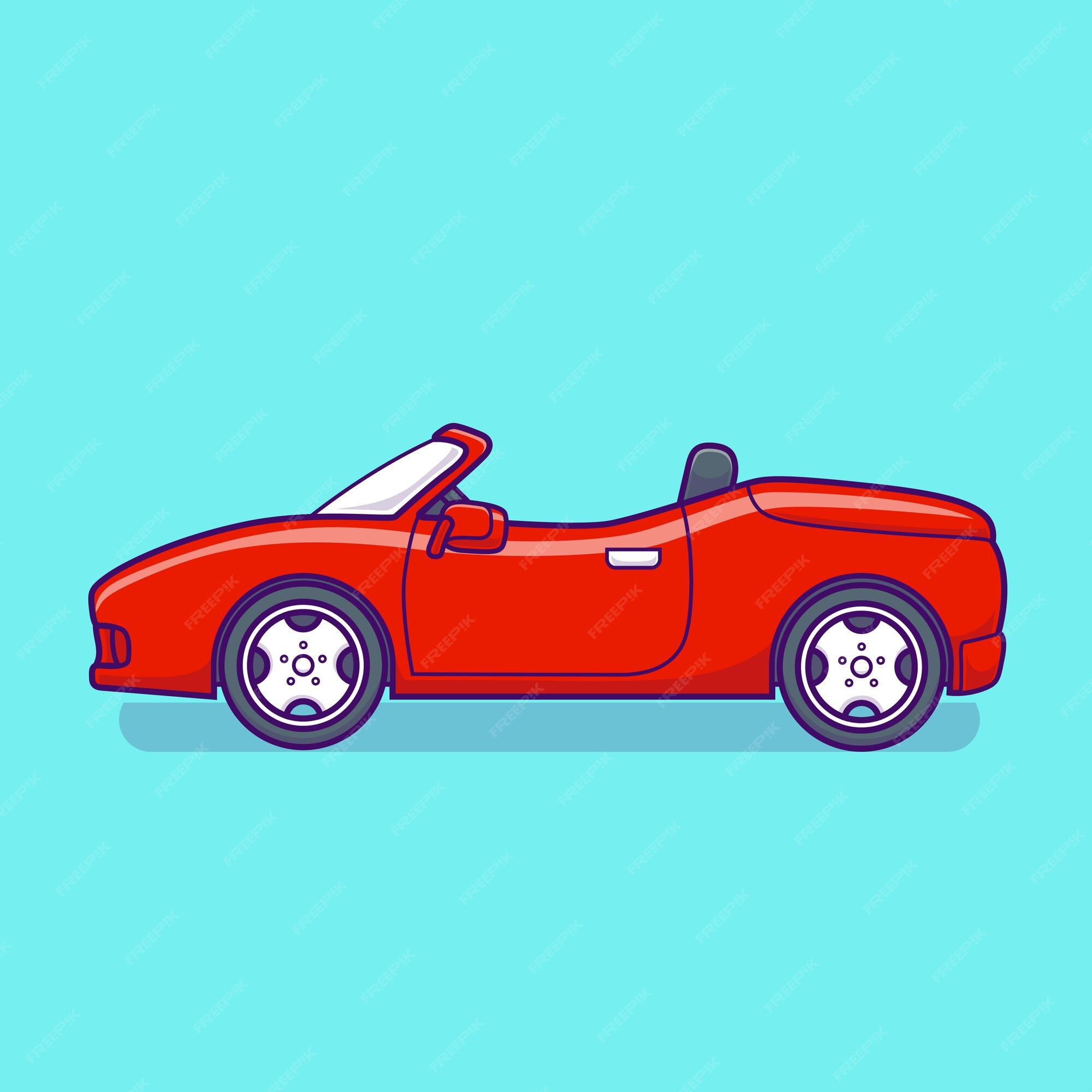 Free Vector | Sport car cartoon vector icon illustration. transportation  object icon concept isolated premium vector. flat cartoon style