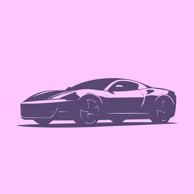 Бесплатное векторное изображение Силуэт спортивного автомобиля логотип мультфильм вектор икона иллюстрация транспортное средство изолированная плоскость