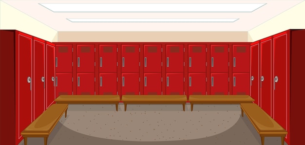 Бесплатное векторное изображение Спортивная раздевалка с фоном шкафчика