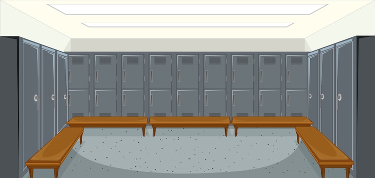 Free Vector sport changing room with locker background