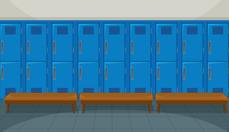 Free Vector sport changing room with locker background