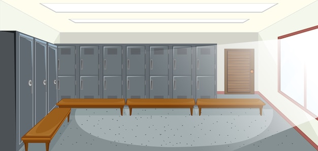 Free vector sport changing room with locker