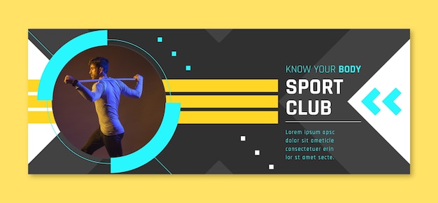 Free vector sport club facebook cover template