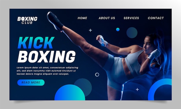 Sport club landing page template