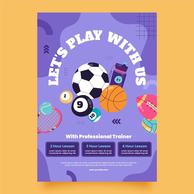 Free vector sport club poster template