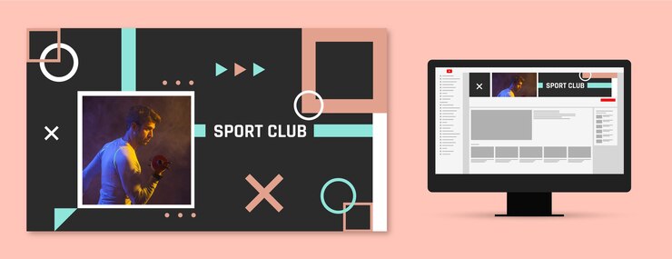 무료 Vector 스포츠 클럽 유튜브 채널 아트