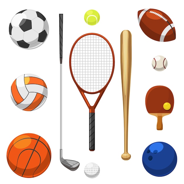 Бесплатное векторное изображение Набор спортивных элементов