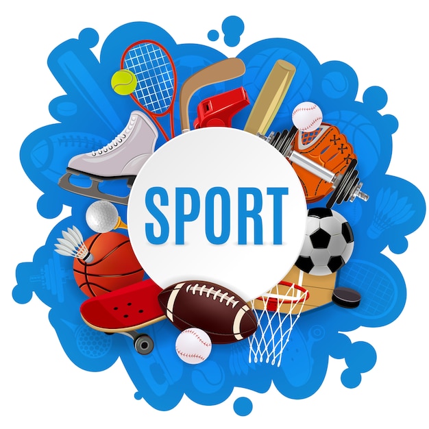 Free vector sport equipment concept