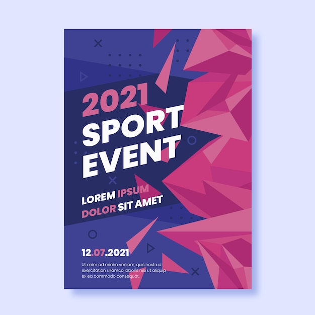 Free vector sport event poster 2021