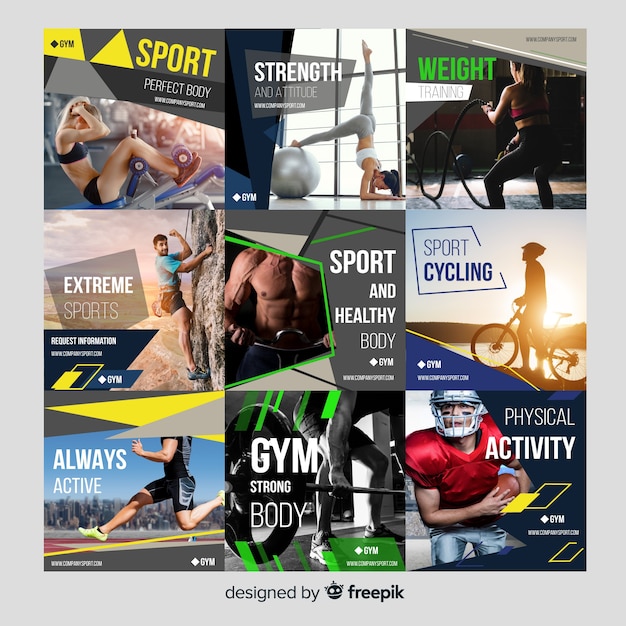 Free vector sport flyer collection