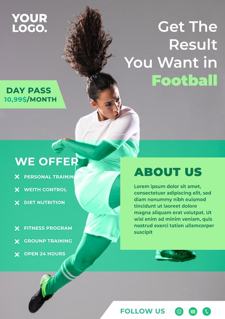 Free vector sport flyer design football event