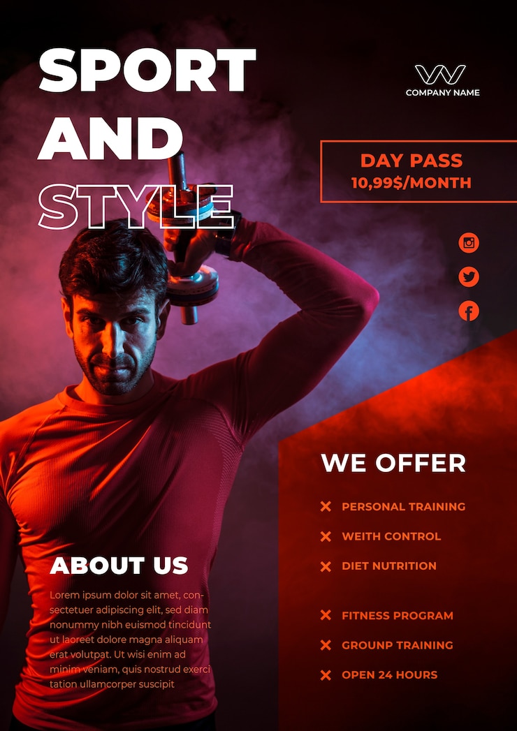 Free Vector sport flyer design offer