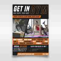 Free vector sport flyer template with image