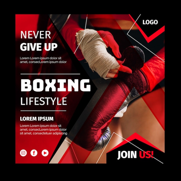 Sport flyer template with photo