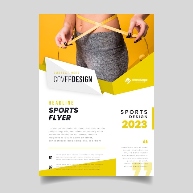 Sport flyer template with photo