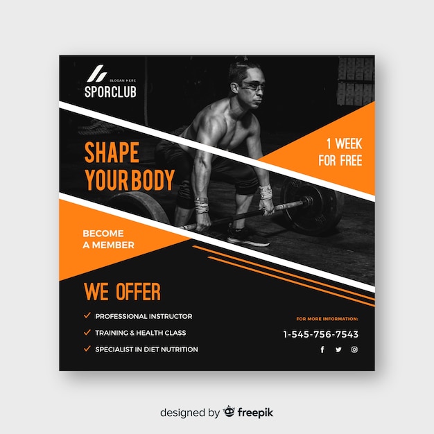 Sport flyer with image template