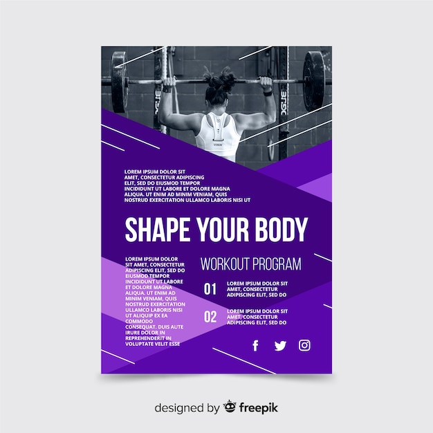 Sport flyer with image template