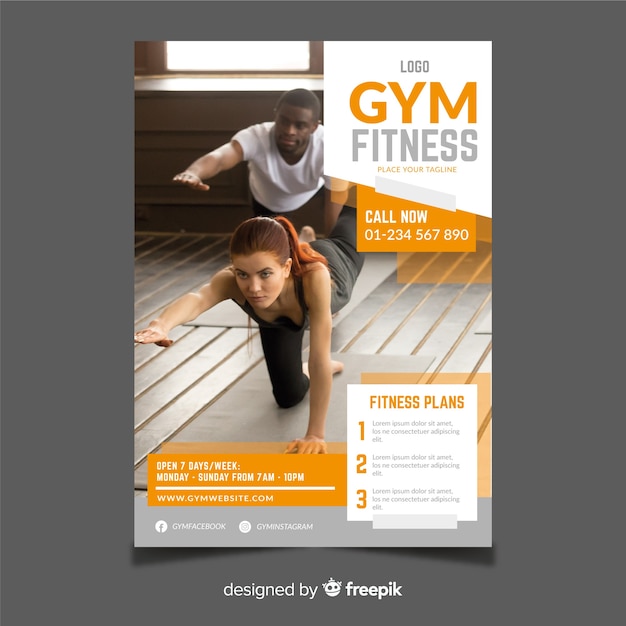 Sport flyer with image template