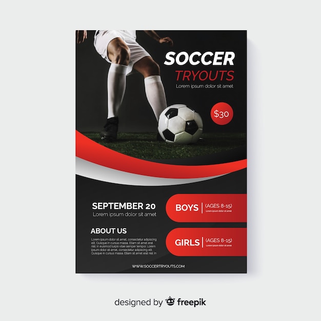 Sport flyer with photo template