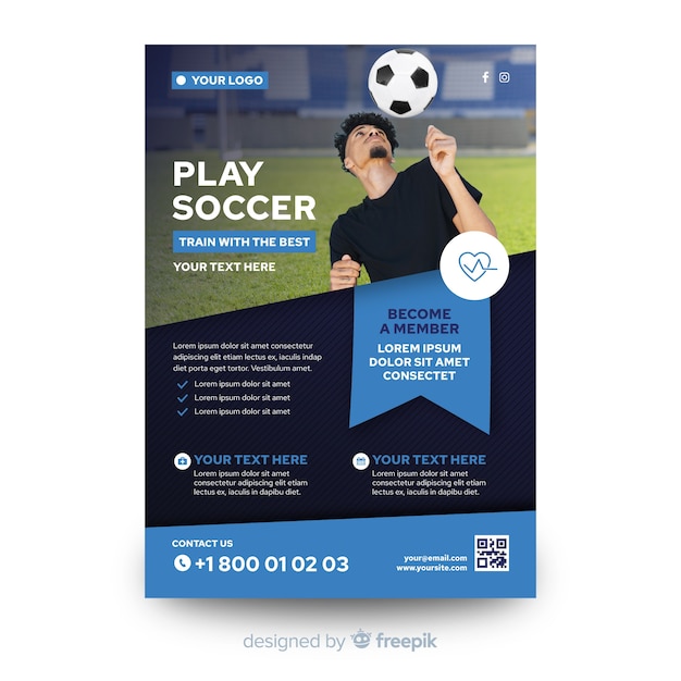 Sport flyer with photo template