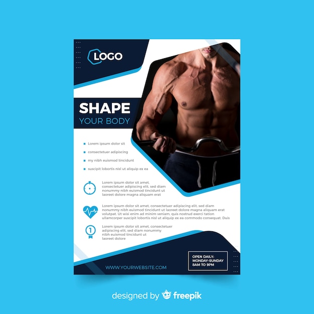 Sport flyer with photo template