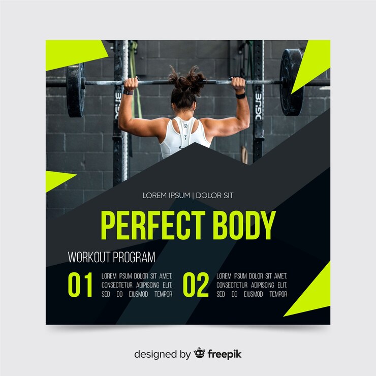 Free Vector sport flyer with photo template