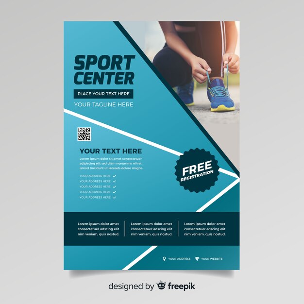 Sport flyer with photo template