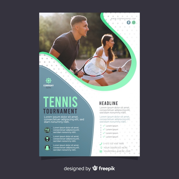 Sport flyer with photo template