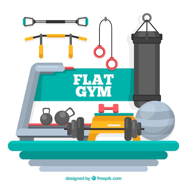 Sport gym background with exercise machines