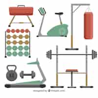 Free vector sport gym background with exercise machines