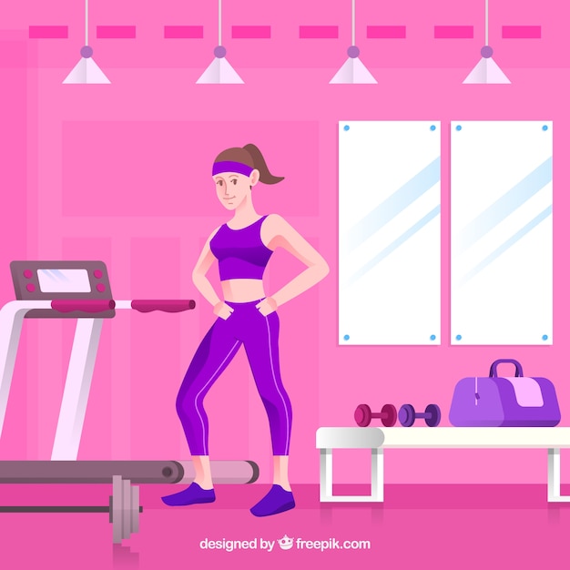 Free vector sport gym background with people training