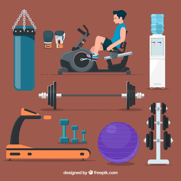 Free vector sport gym background with people training