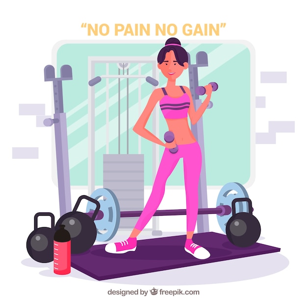 Free vector sport gym background with people training