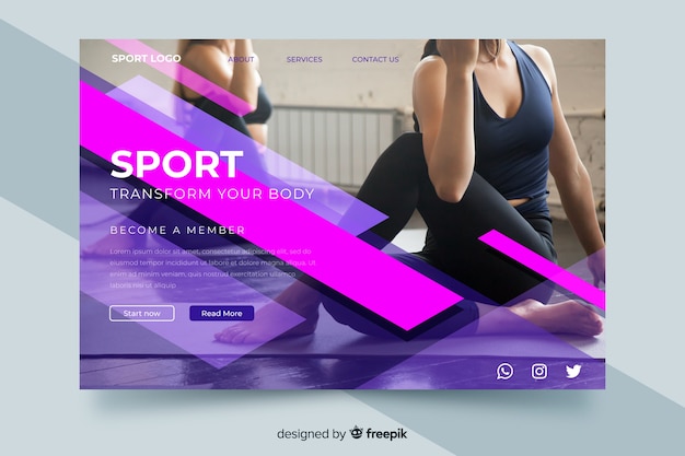 Sport gym landing page