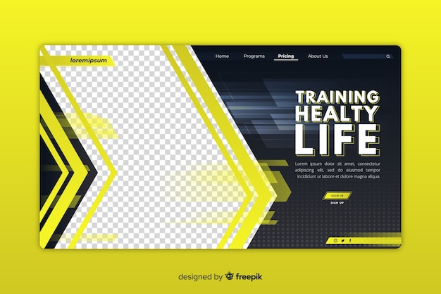 Free vector sport gym landing page