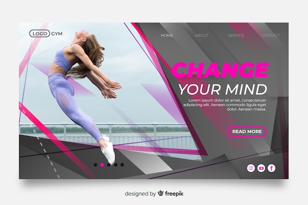 Free vector sport gym landing page