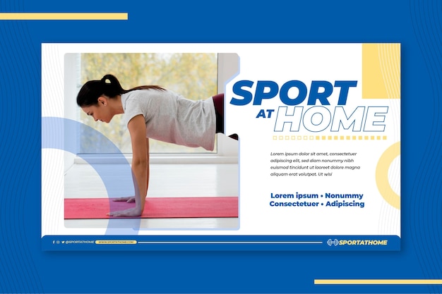 Sport at home banner template