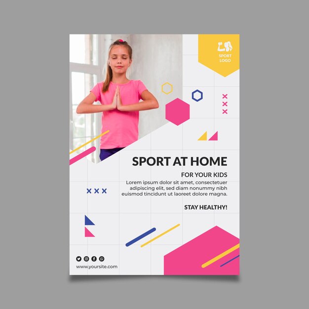Sport at home flyer template