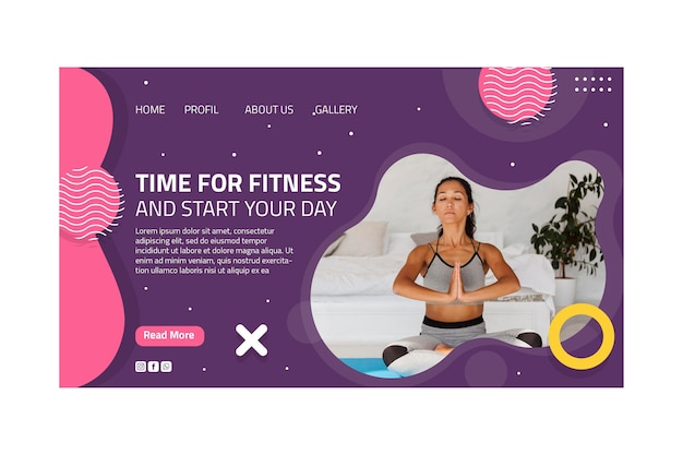 Free vector sport at home landing page