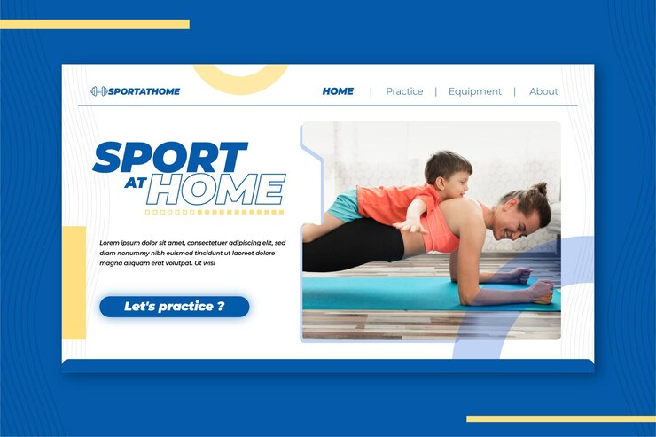 無料Vector 自宅でのスポーツのランディングページ