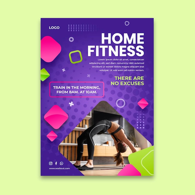 Sport at home poster template