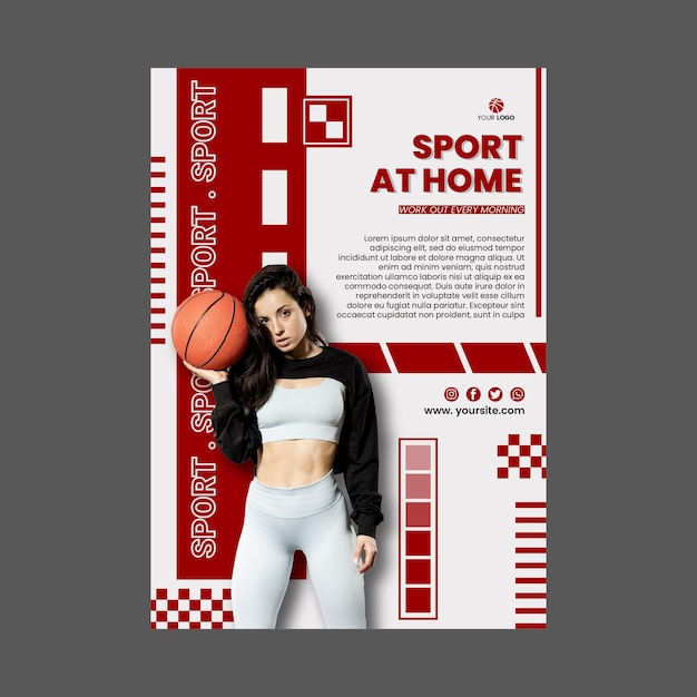 Sport at home poster template