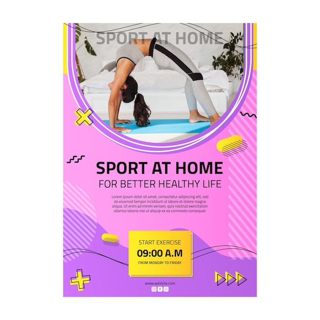 Free vector sport at home poster