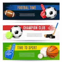 Free vector sport horizontal banners collection