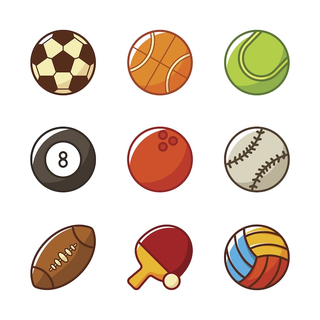 Vettore gratuito collezione di icone di sport