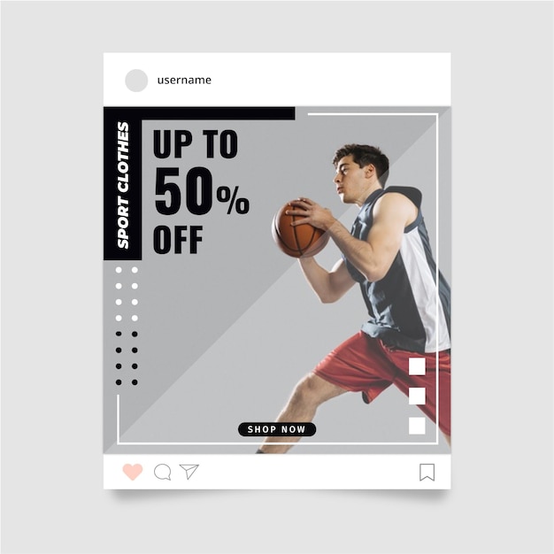 Free vector sport instagram story