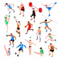 Free vector sport isometric set