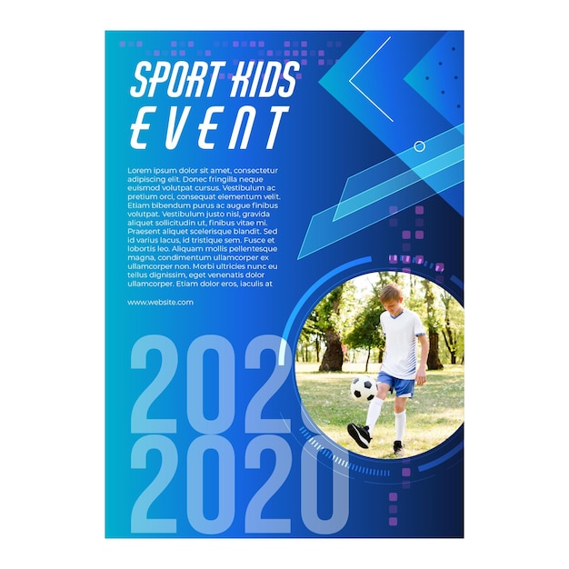 Sport kids event poster template